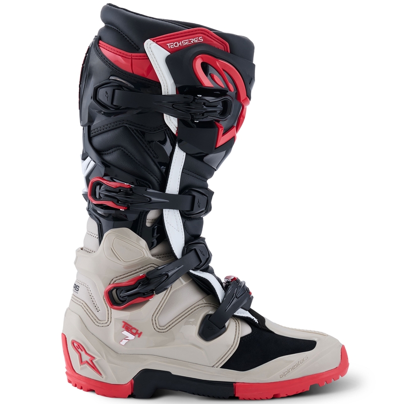 Alpinestars Tech 7 Enduro motoros csizma fekete-világosszürke-piros
