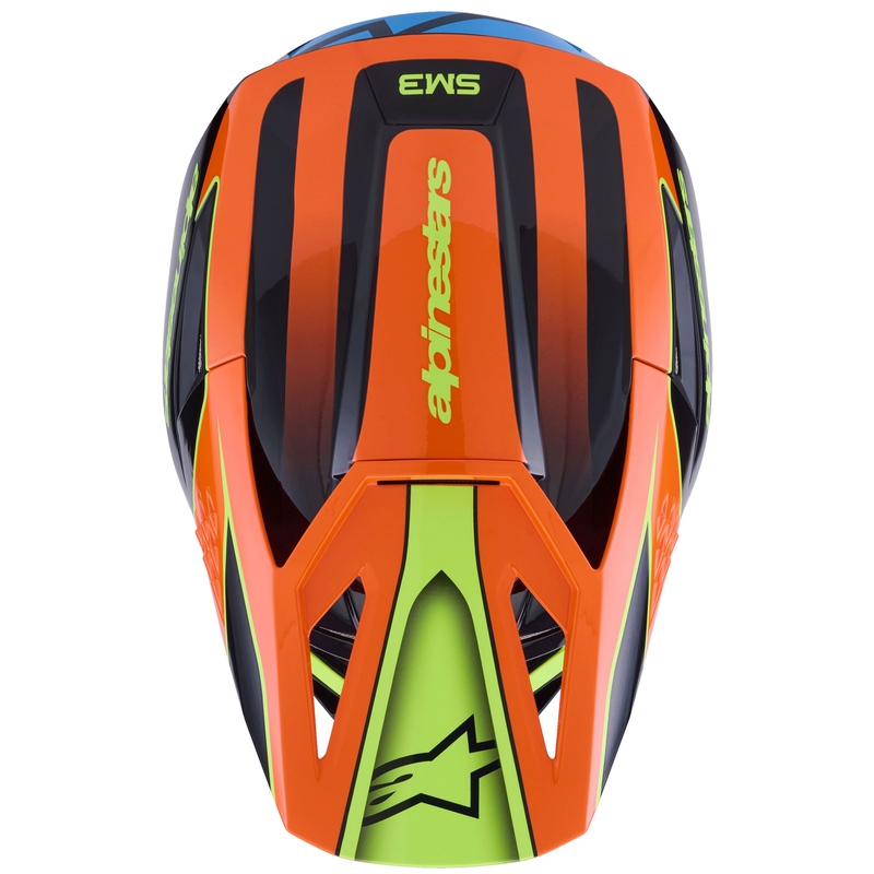 Alpinestars S-M3 Fray motokrossz bukósisak fekete-fluo narancssárga-fluo sárga-türkizkék