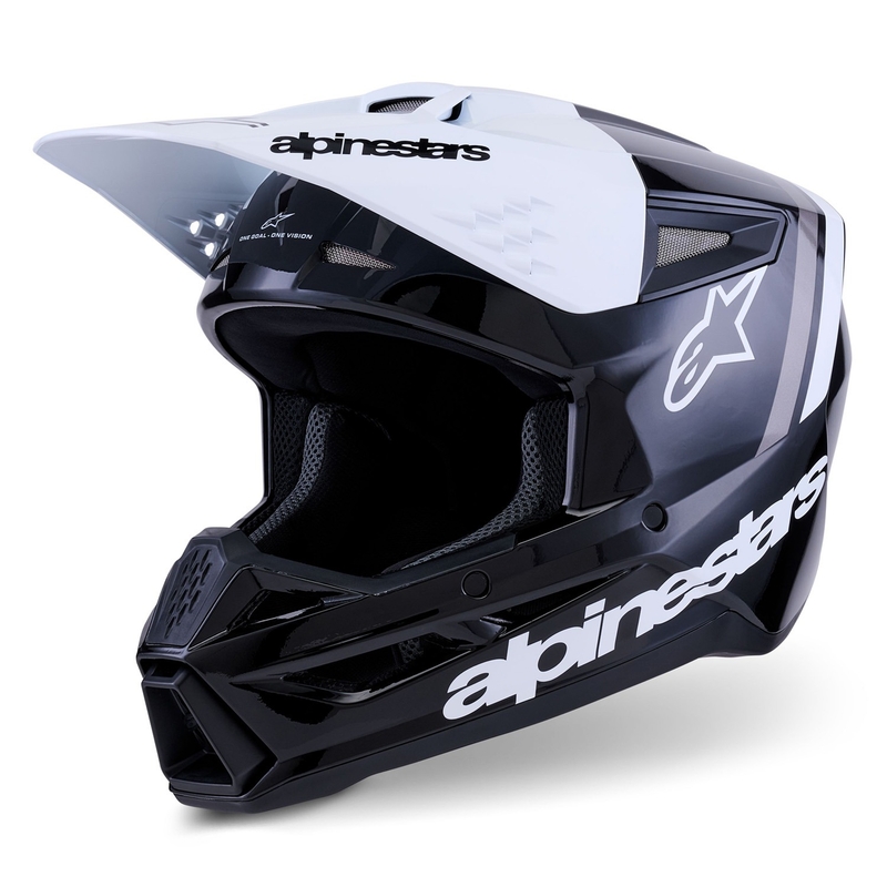 Alpinestars S-M3 Radium motokrossz bukósisak fekete-fehér-szürke