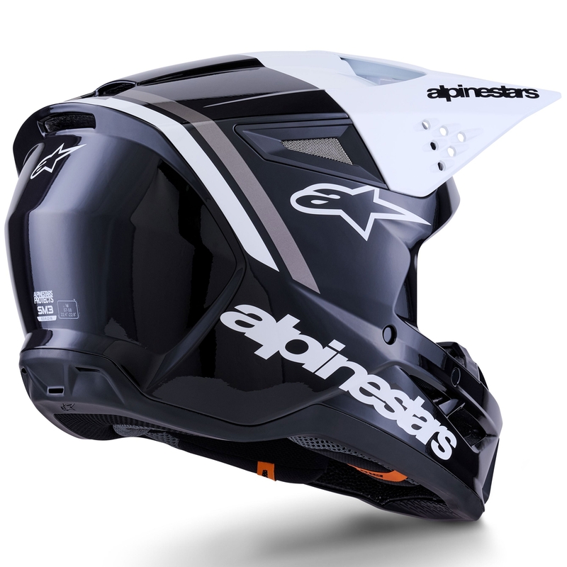 Alpinestars S-M3 Radium motokrossz bukósisak fekete-fehér-szürke