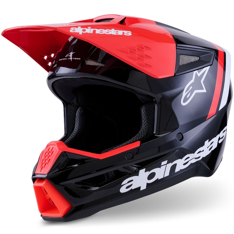 Alpinestars S-M3 Radium motokrossz bukósisak fekte-fluo piros-fehér