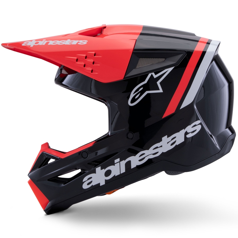 Alpinestars S-M3 Radium motokrossz bukósisak fekte-fluo piros-fehér