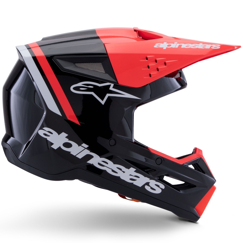Alpinestars S-M3 Radium motokrossz bukósisak fekte-fluo piros-fehér