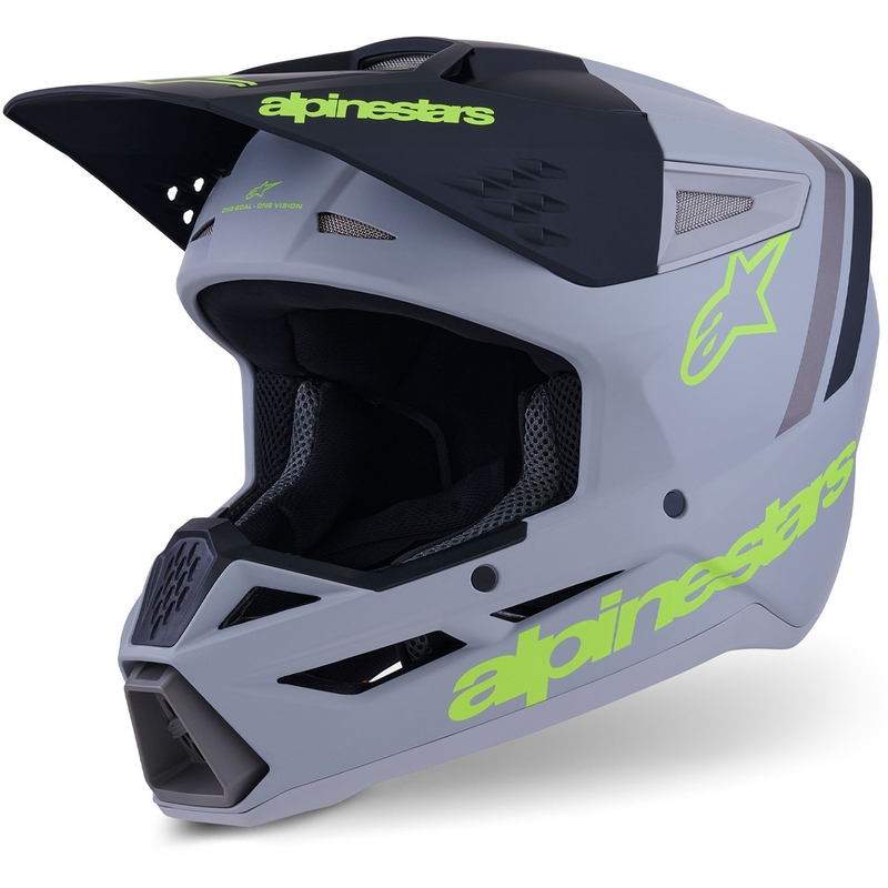 Alpinestars S-M3 Radium motokrossz bukósisak matt szürke-fluo sárga-fekete