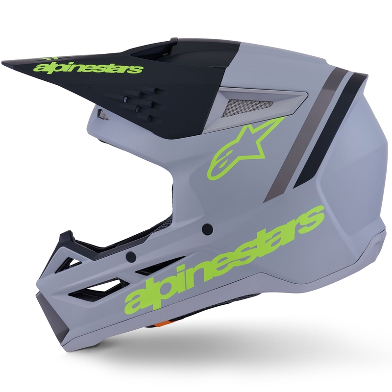 Alpinestars S-M3 Radium motokrossz bukósisak matt szürke-fluo sárga-fekete