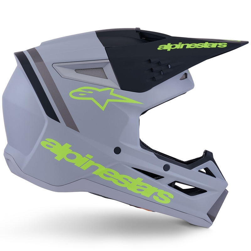 Alpinestars S-M3 Radium motokrossz bukósisak matt szürke-fluo sárga-fekete