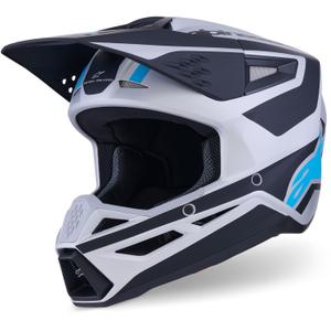 Motokrosová přilba Alpinestars S-M3 Heat stříbrno-modro-černá matná