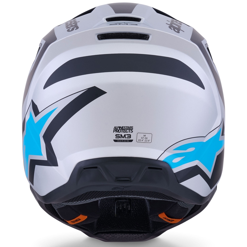 Alpinestars S-M3 Heat motokrossz bukósisak matt ezüst-kék-fekete