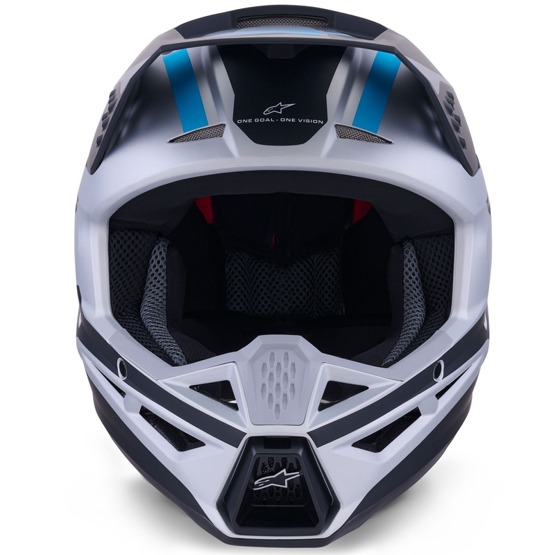 Alpinestars S-M3 Heat motokrossz bukósisak matt ezüst-kék-fekete
