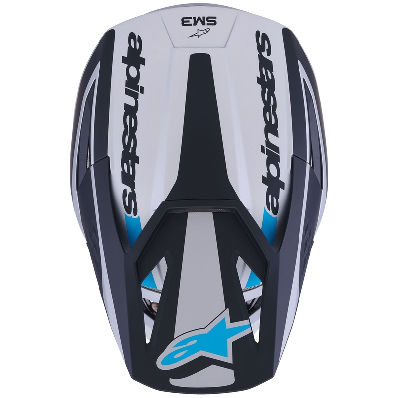 Alpinestars S-M3 Heat motokrossz bukósisak matt ezüst-kék-fekete
