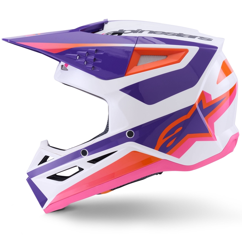 Alpinestars S-M3 Heat motokrossz bukósisak fehér-lila-rózsaszín