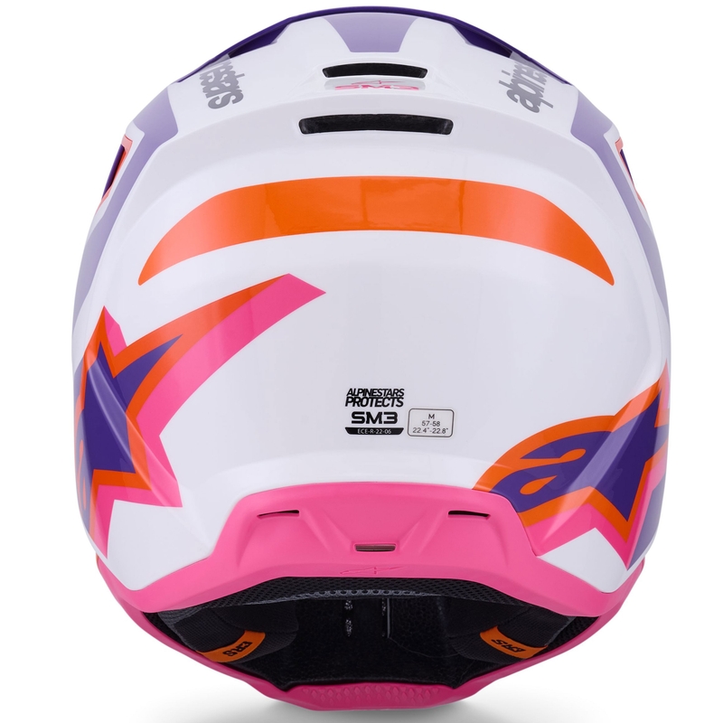 Alpinestars S-M3 Heat motokrossz bukósisak fehér-lila-rózsaszín