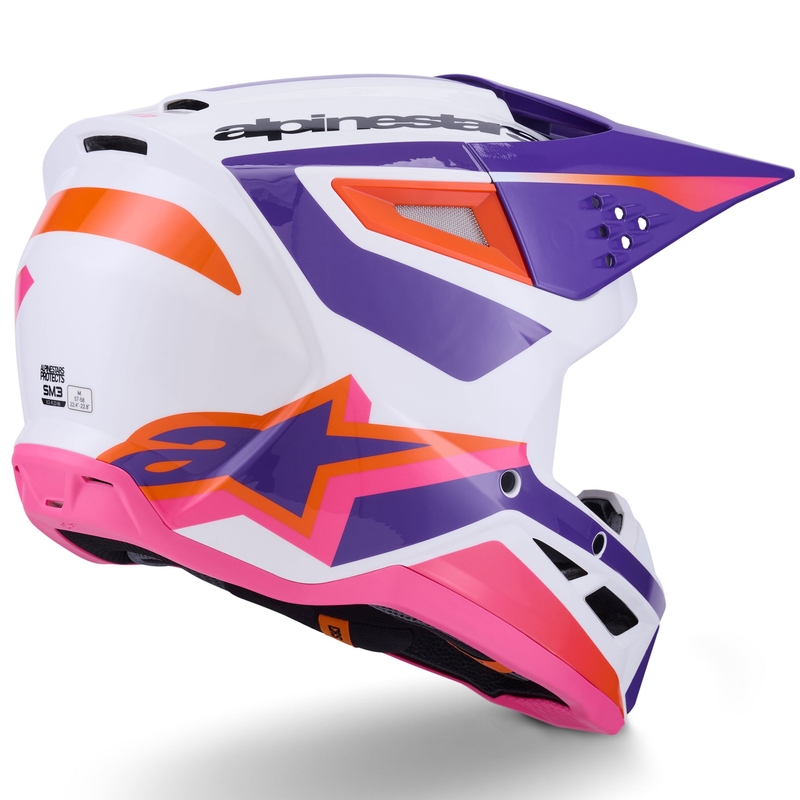 Alpinestars S-M3 Heat motokrossz bukósisak fehér-lila-rózsaszín