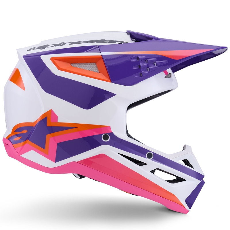 Alpinestars S-M3 Heat motokrossz bukósisak fehér-lila-rózsaszín
