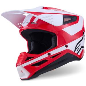 Motokrosová helma Alpinestars S-M3 Heat červeno-bílo-černá