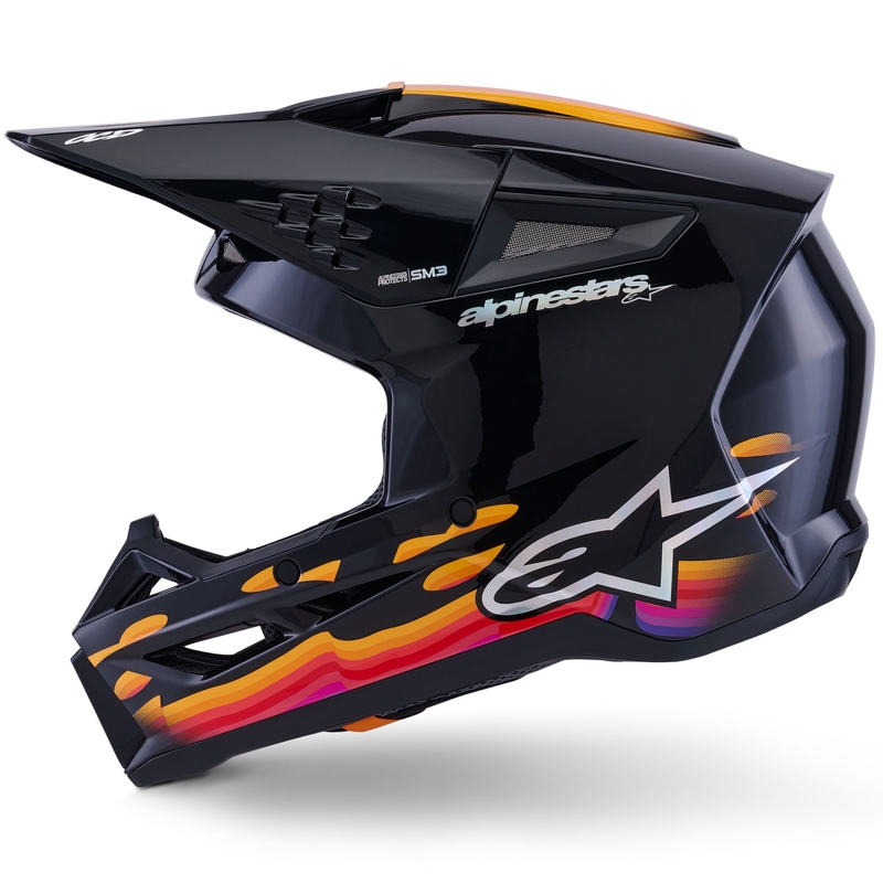 Alpinestars S-M3 Force motokrossz bukósisak fekete-sárga-piros-fehér