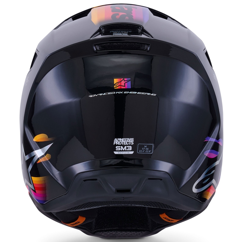 Alpinestars S-M3 Force motokrossz bukósisak fekete-sárga-piros-fehér