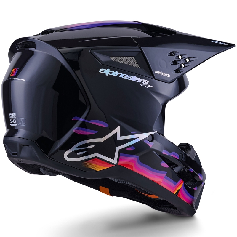Alpinestars S-M3 Force motokrossz bukósisak fekete-sárga-piros-fehér