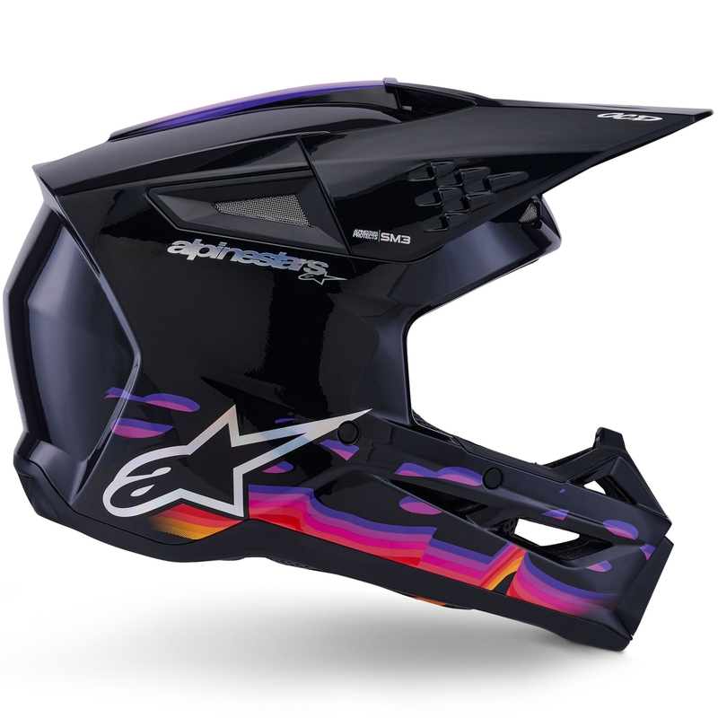 Alpinestars S-M3 Force motokrossz bukósisak fekete-sárga-piros-fehér