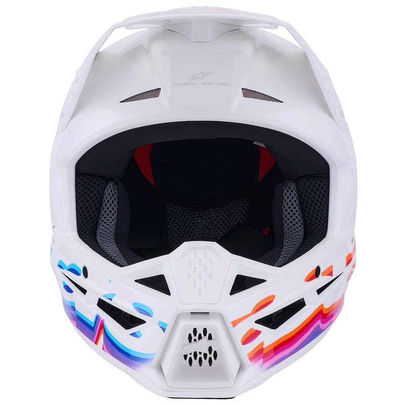 Alpinestars S-M3 Force motokrossz bukósisak fehér-sárga-rózsaszín-lila