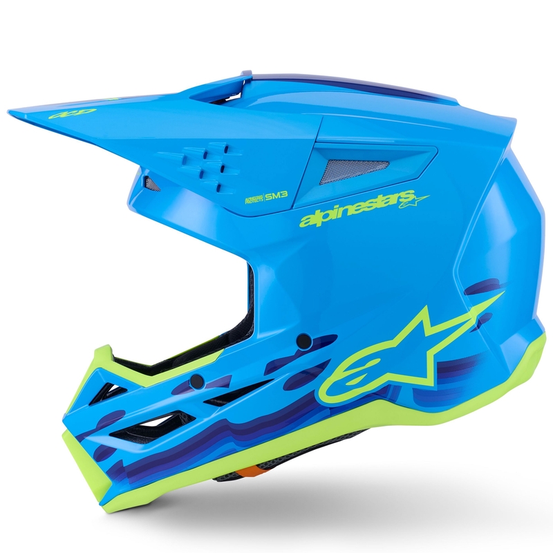 Alpinestars S-M3 Force motokrossz bukósisak kék-fluo sárga