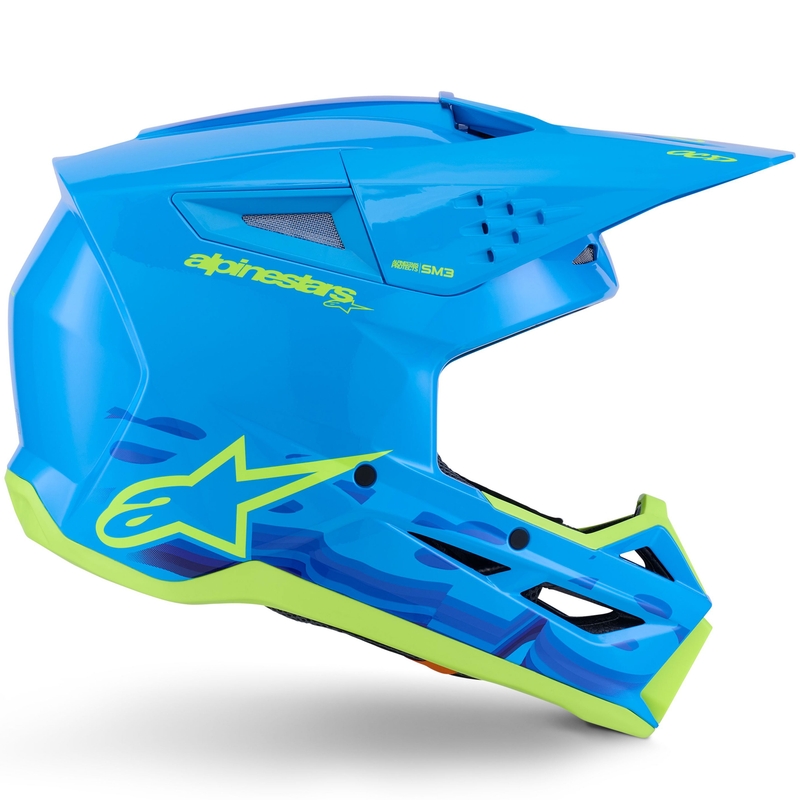 Alpinestars S-M3 Force motokrossz bukósisak kék-fluo sárga