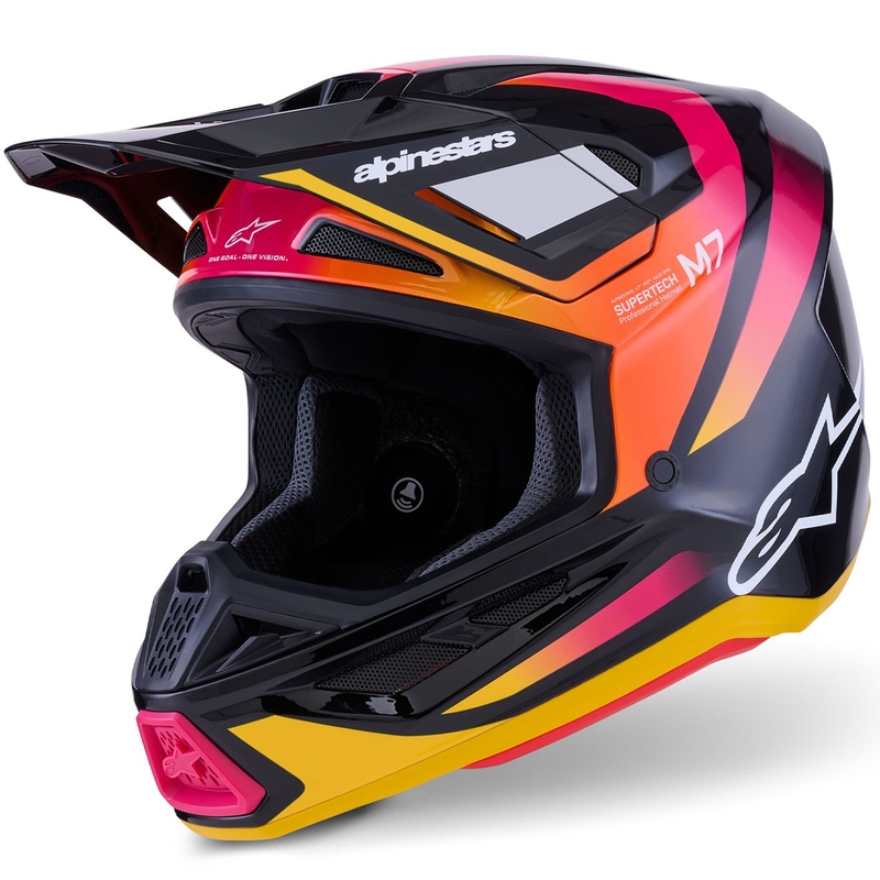 Alpinestars SM7 Rise motokrossz bukósisak fekete-sárga-fluo rószsaszín