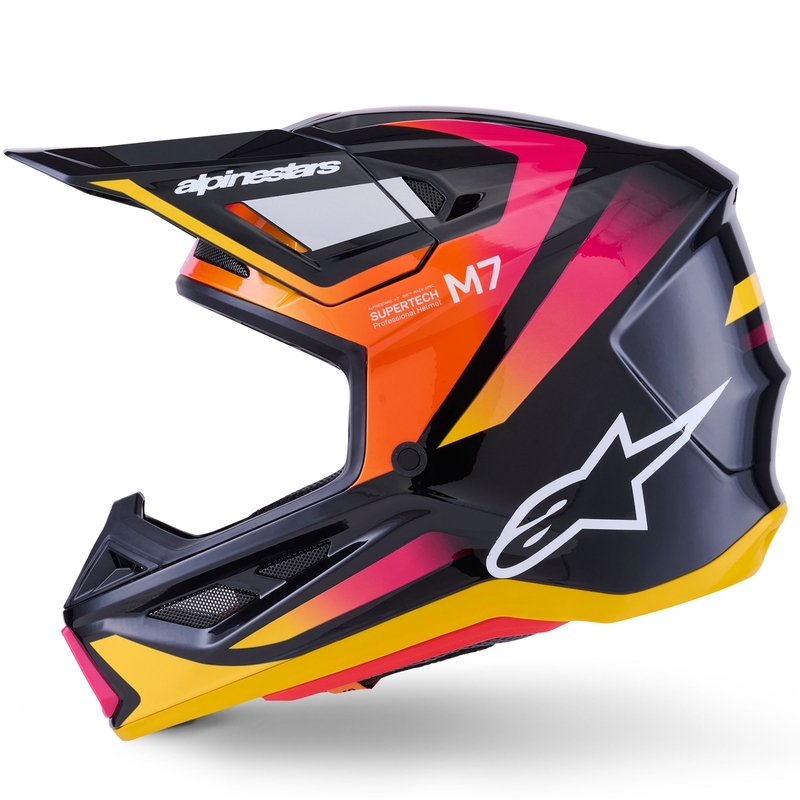 Alpinestars SM7 Rise motokrossz bukósisak fekete-sárga-fluo rószsaszín