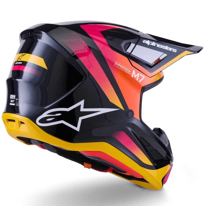 Alpinestars SM7 Rise motokrossz bukósisak fekete-sárga-fluo rószsaszín