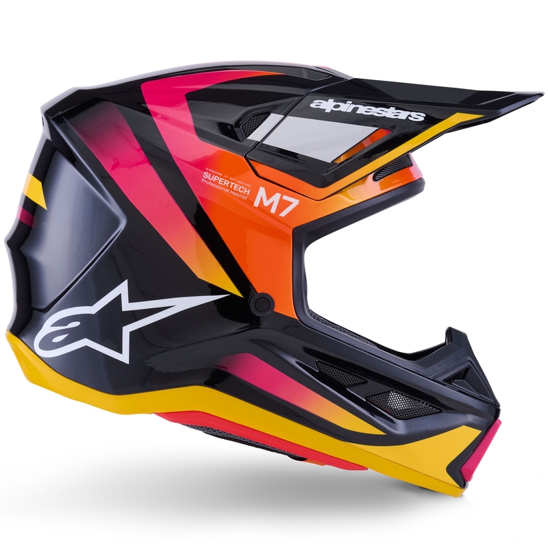 Alpinestars SM7 Rise motokrossz bukósisak fekete-sárga-fluo rószsaszín
