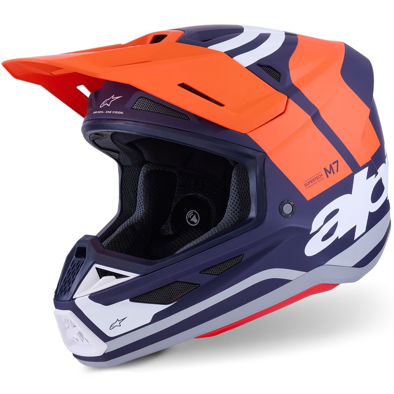 Alpinestars SM7 Core motokrossz bukósisak matt narancssárga-kék-fehér