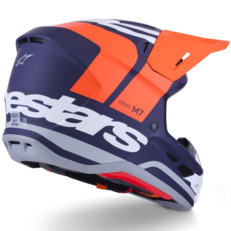 Alpinestars SM7 Core motokrossz bukósisak matt narancssárga-kék-fehér