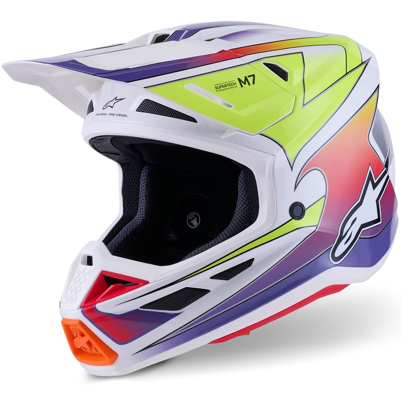 Alpinestars SM7 Fuse motokrossz bukósisak fehér-fluo sárga-lila