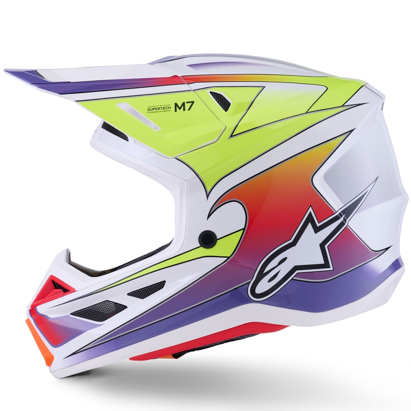 Alpinestars SM7 Fuse motokrossz bukósisak fehér-fluo sárga-lila