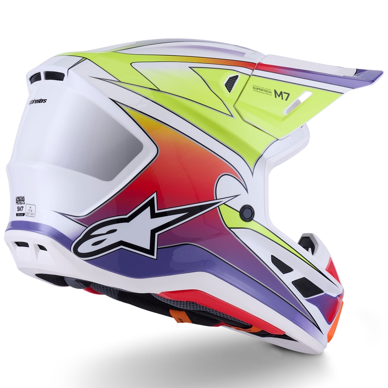 Alpinestars SM7 Fuse motokrossz bukósisak fehér-fluo sárga-lila