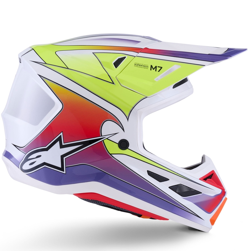 Alpinestars SM7 Fuse motokrossz bukósisak fehér-fluo sárga-lila