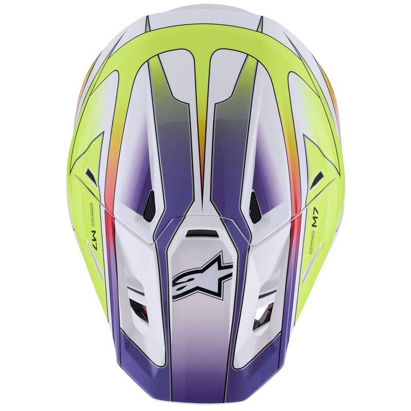 Alpinestars SM7 Fuse motokrossz bukósisak fehér-fluo sárga-lila