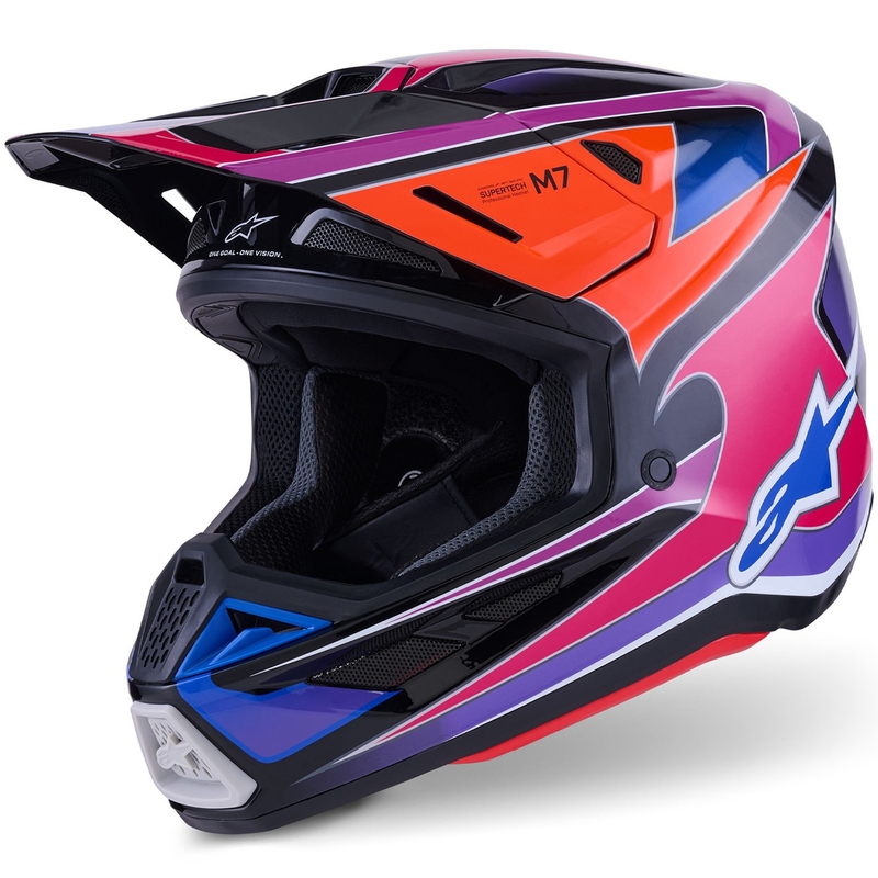 Alpinestars SM7 Fuse motokrossz bukósisak kék-lila-rózsaszín