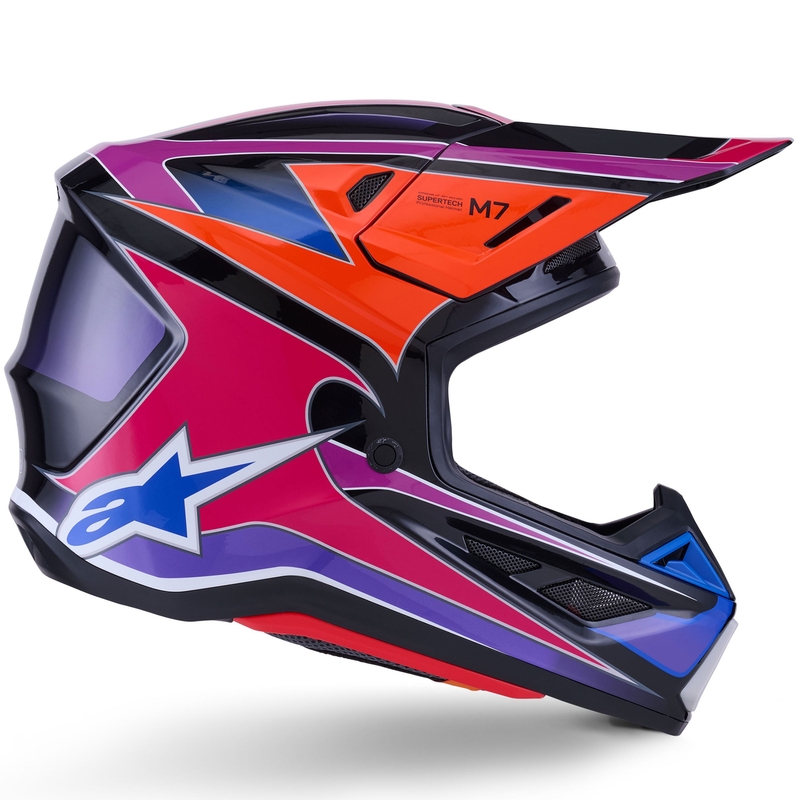 Alpinestars SM7 Fuse motokrossz bukósisak kék-lila-rózsaszín