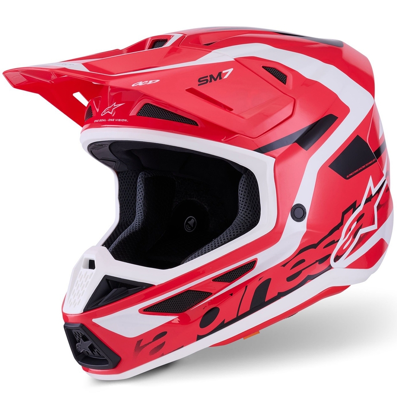 Alpinestars SM7 Deed motokrossz bukósisak piros-fekete-fehér