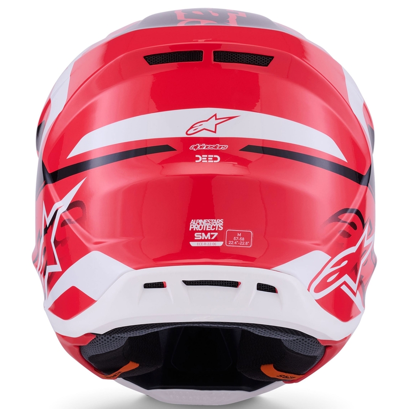 Alpinestars SM7 Deed motokrossz bukósisak piros-fekete-fehér