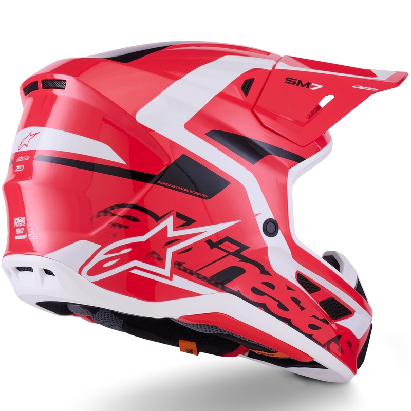 Alpinestars SM7 Deed motokrossz bukósisak piros-fekete-fehér