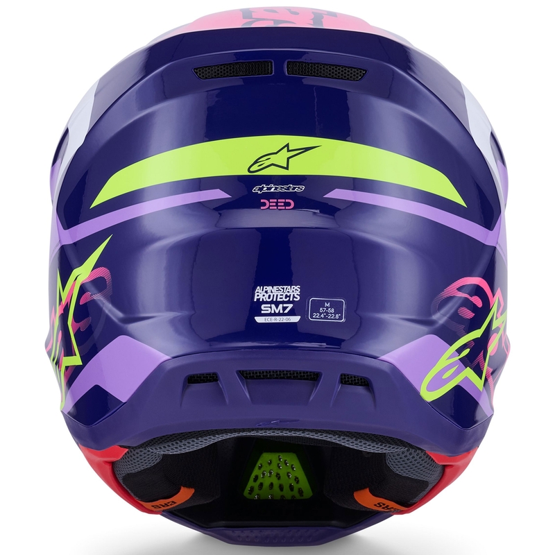 Alpinestars SM7 Deed motokrossz bukósisak lila-rószaszín-fehér-fluo sárga
