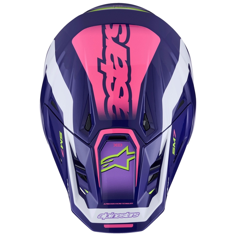 Alpinestars SM7 Deed motokrossz bukósisak lila-rószaszín-fehér-fluo sárga