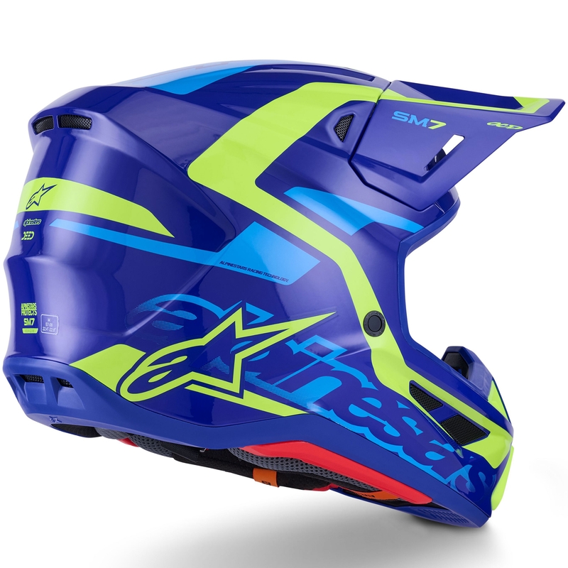 Alpinestars SM7 Deed motokrossz bukósisak kék-fluo sárga