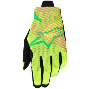 Motokrosové rukavice Alpinestars Radar Pro zeleno-fluo žluto-fluo růžové