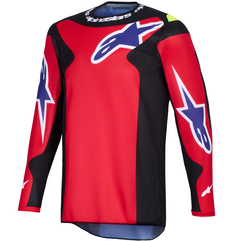 Alpinestars Fluid Grid motokrossz mez piros-fekete-lila-sárga