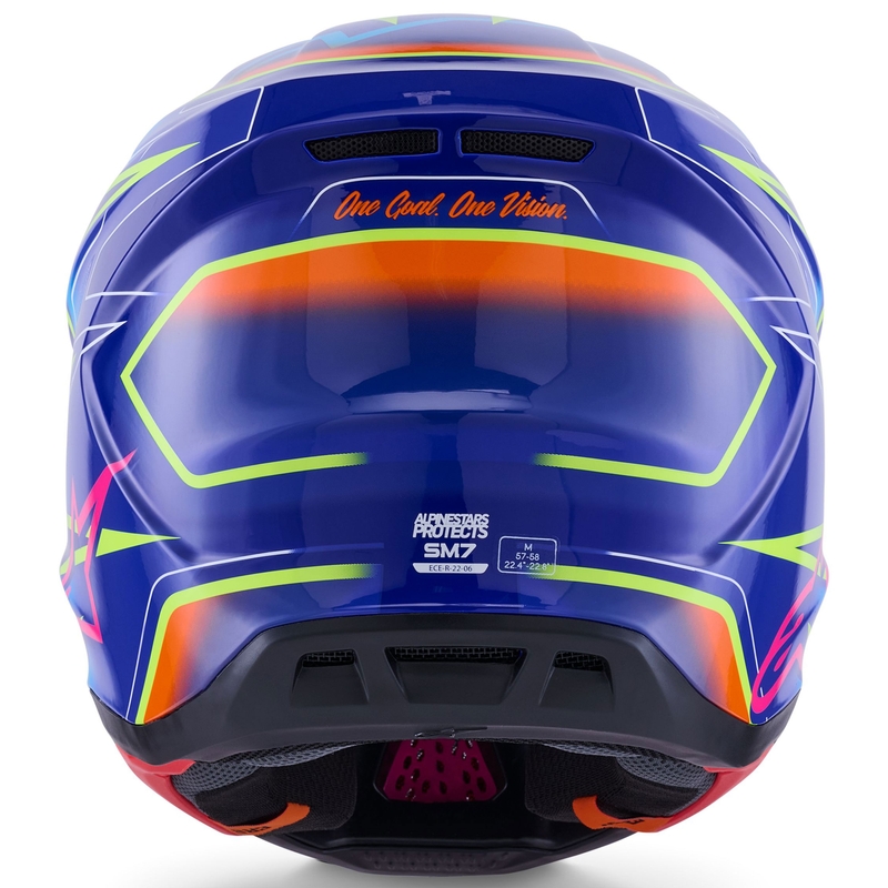 Alpinestars SM7 Cast motokrossz bukósisak kék-rózsaszín-fluo sárga