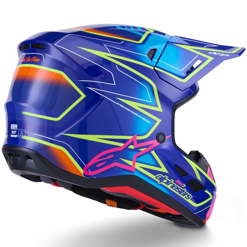 Alpinestars SM7 Cast motokrossz bukósisak kék-rózsaszín-fluo sárga
