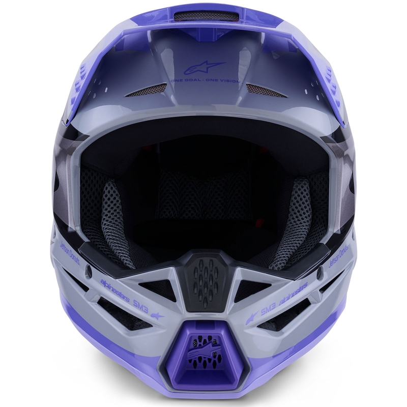 Alpinestars S-M3 kiadás JETT LAWRENCE motokrossz bukósisak szürke-lila-fekete